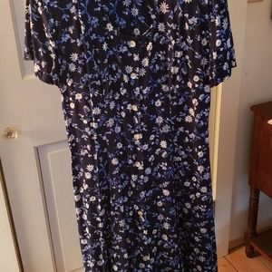 JBS maxi dress size 8 navy blue up floral